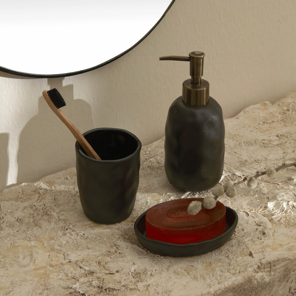 " Karaca Home Tracy 3-teiliges Badezimmer-Accessoire-Set Schwarz "