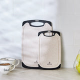 " Karaca Daily Creme 2er-Set Schneidebrett in Granitoptik "