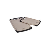 " Karaca Daily Creme 2er-Set Schneidebrett in Granitoptik "