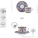 " Karaca Linden-Kaffeetassen-Set, 2 Personen, 80 ml "