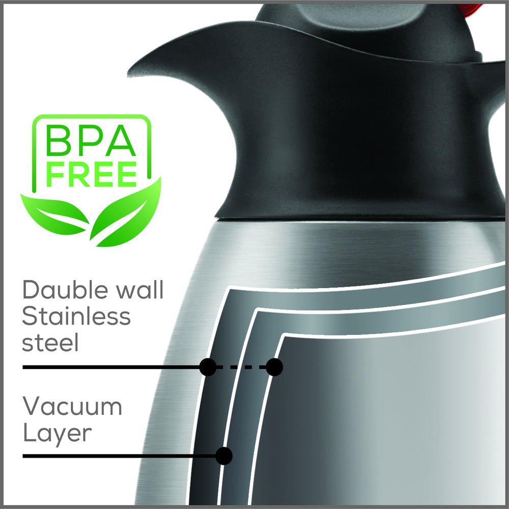 " Karaca Clark Teekanne-Thermoskanne, 1,5 L, Inox "