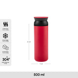" Karaca Rainbow Edelstahl Auslaufsicherer Thermosflasche 500 ml Rot "