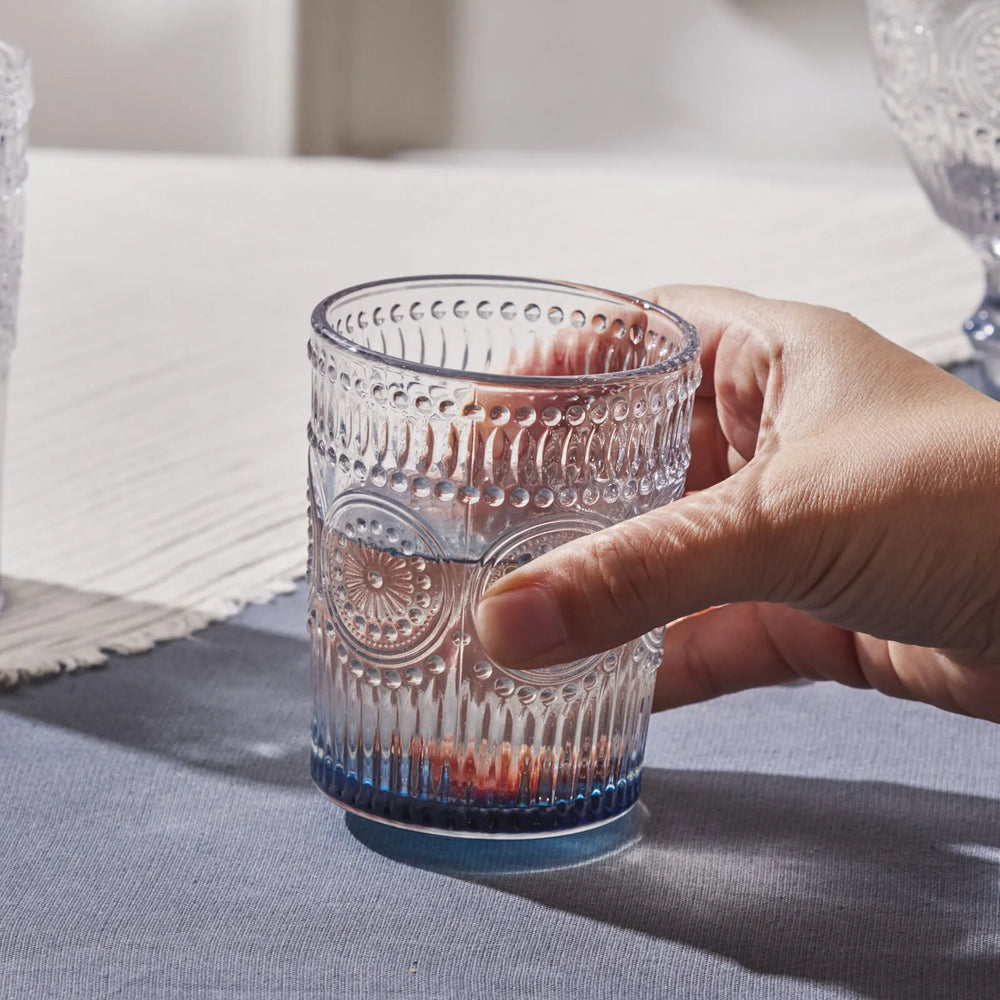 " Karaca Sonnenblume Wasserglas, Blau "