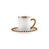 " Karaca Boncuk 12-teiliges Bone China Espresso Türkisch-Kaffeetassen-Set für 6 Personen, 80 ml, Weiß Gold "