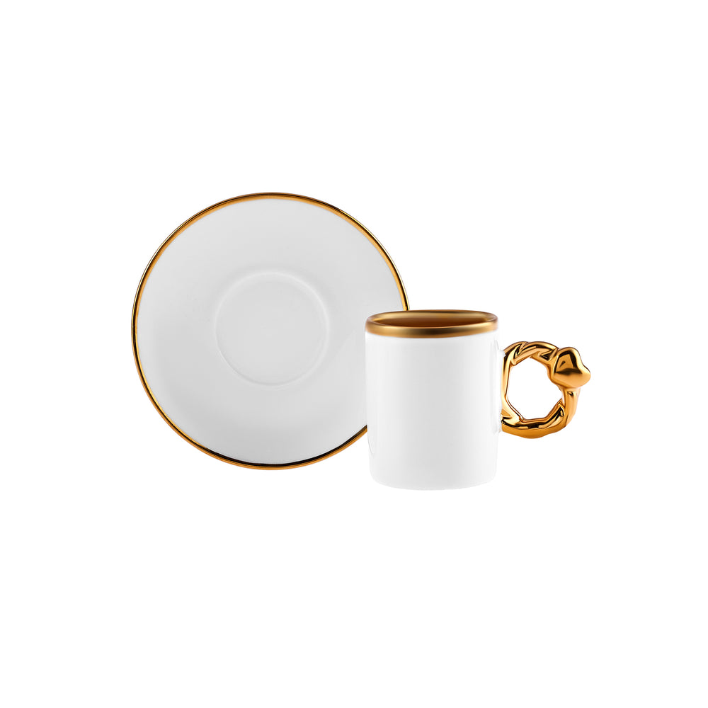 " Karaca Herzförmiges Kaffeetassen-Set für 6 Personen – 80 ml "