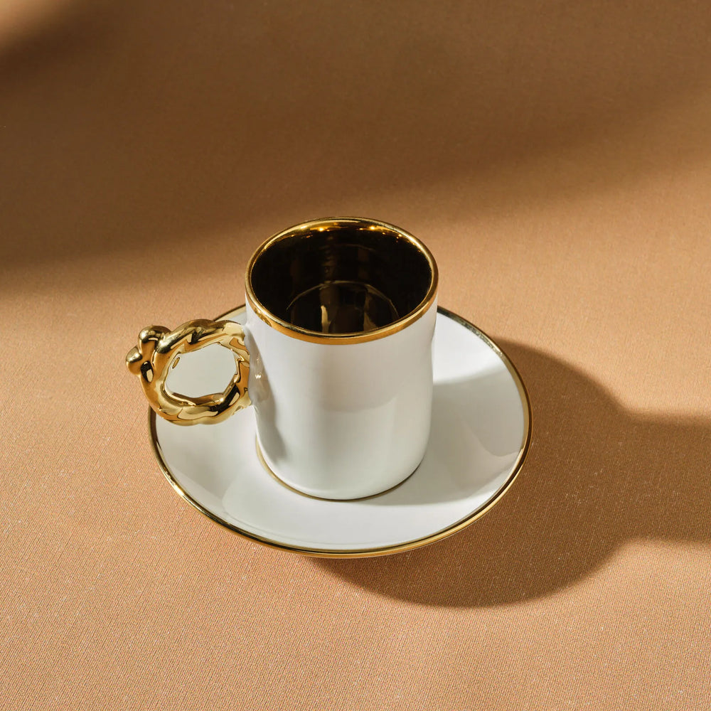 " Karaca Herzförmiges Kaffeetassen-Set für 6 Personen – 80 ml "