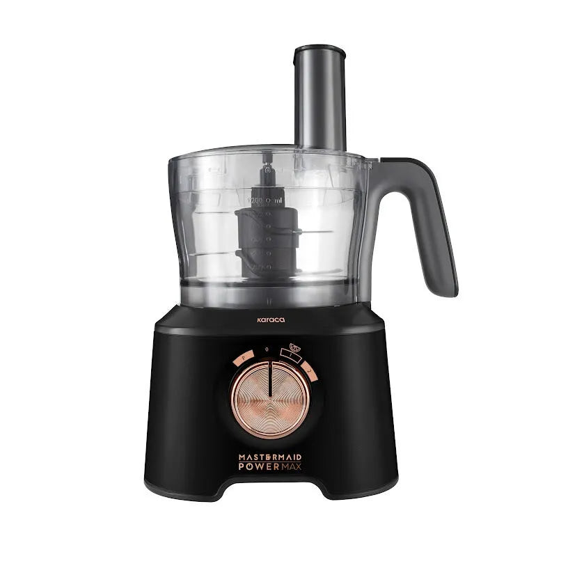 " Karaca Mastermaid Power Max 11 in 1 Küchenroboter, Kupfer Schwarz Matt, 2500 W "