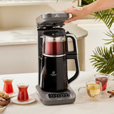 " Karaca Caysever Robotea Pro 4 in 1 sprechender automatischer Teekocher Wasserkocher und Filterkaffeemaschine 2500W Space Grau "