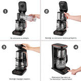 " Karaca Caysever Robotea Pro 4 in 1 sprechender automatischer Teekocher Wasserkocher und Filterkaffeemaschine 2500W Chrome "