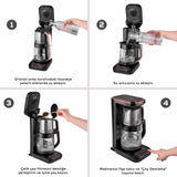" Karaca Caysever Robotea Pro 4 in 1 sprechender automatischer Teekocher Wasserkocher und Filterkaffeemaschine 2500W Chrome "