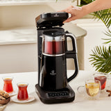 " Karaca Caysever Robotea Pro 4 in 1 sprechender automatischer Teekocher Wasserkocher und Filterkaffeemaschine 2500W Chrome "