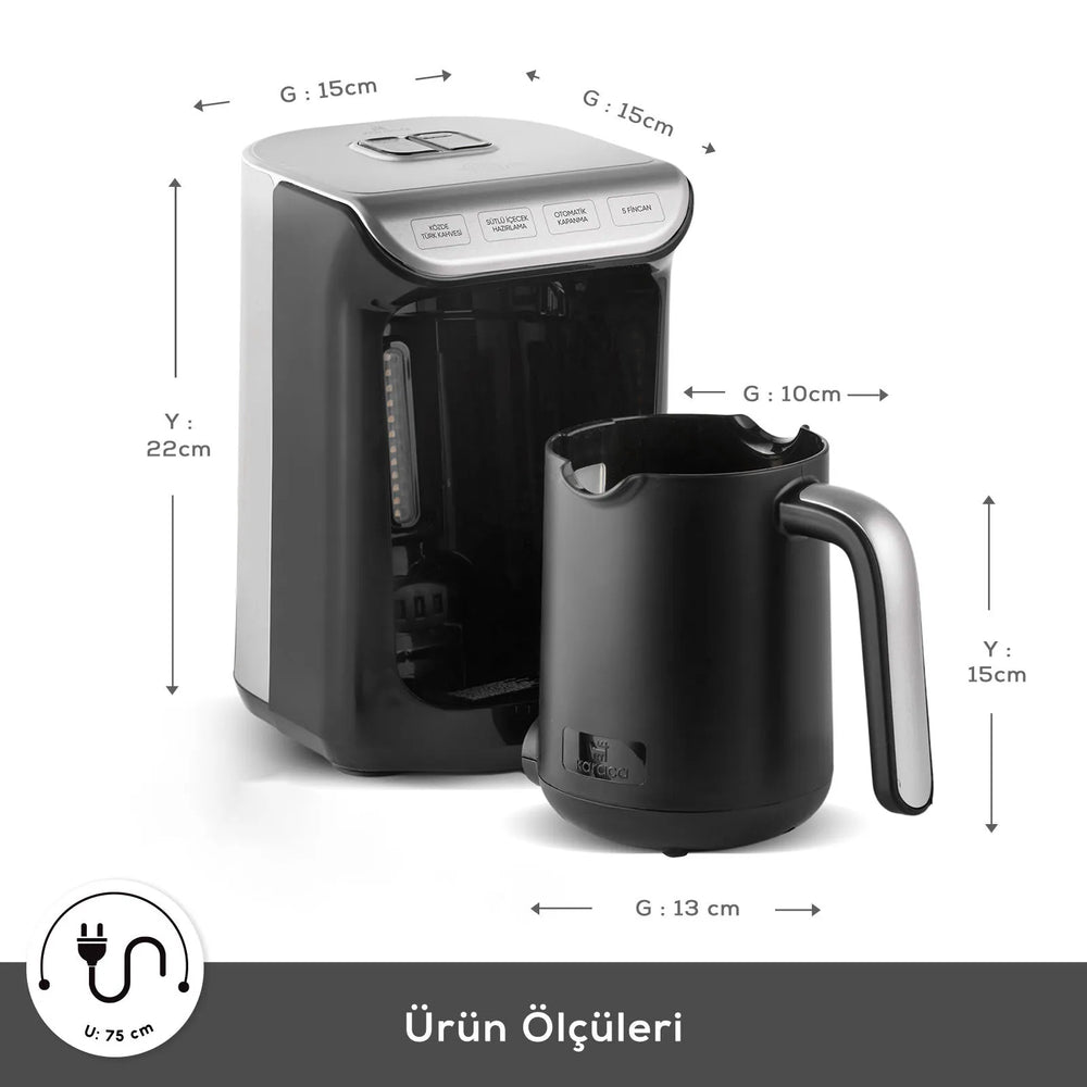 " Karaca Hatır Kaffeemaschine mit Röstfunktion Anthrazit, 535W "