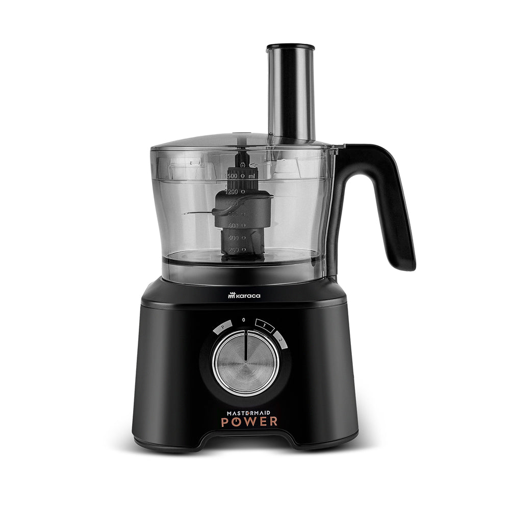 " Karaca Mastermaid Power Max 11 in 1 Küchenroboter, Schwarz-Silber Matt, 2500 W "