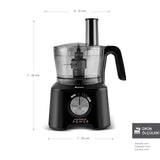 " Karaca Mastermaid Power Max 11 in 1 Küchenroboter, Schwarz-Silber Matt, 2500 W "