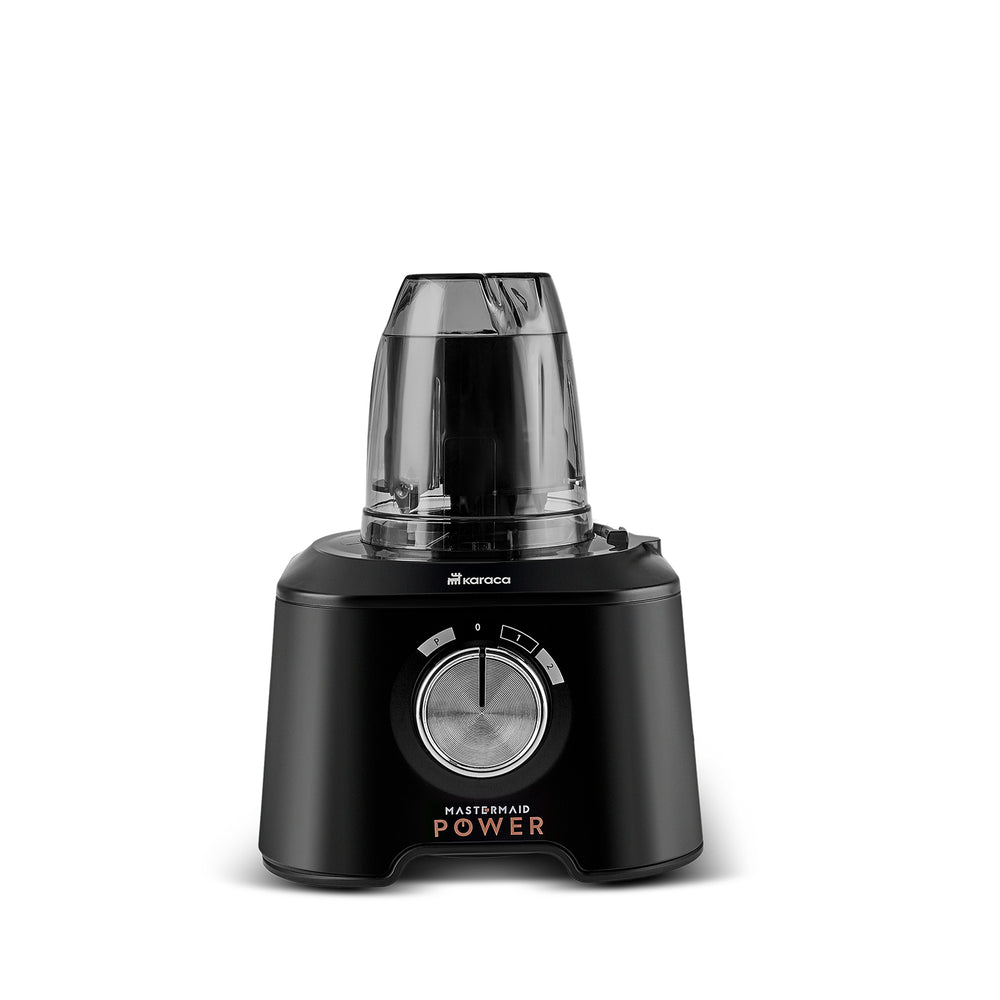 " Karaca Mastermaid Power Max 11 in 1 Küchenroboter, Schwarz-Silber Matt, 2500 W "