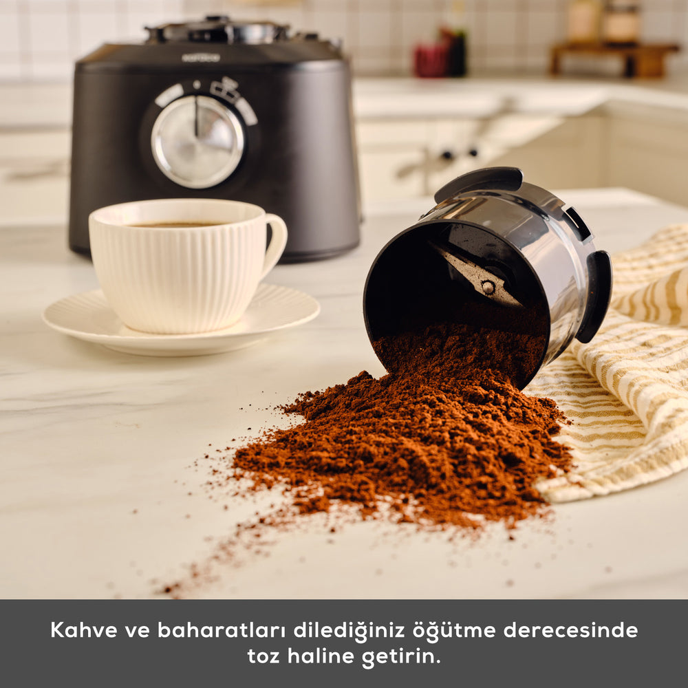 " Karaca Mastermaid Power Max 11 in 1 Küchenroboter, Schwarz-Silber Matt, 2500 W "