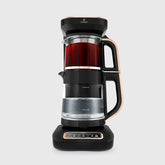 " Karaca Çaysever Robotea Pro 4 in 1 Sprechende Automatische Glas-Teemaschine, Wasserkocher und Filterkaffeemaschine 2500W Schwarz Kupfer "