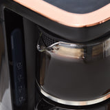 " Karaca Çaysever Robotea Pro 4 in 1 Sprechende Automatische Glas-Teemaschine, Wasserkocher und Filterkaffeemaschine 2500W Schwarz Kupfer "