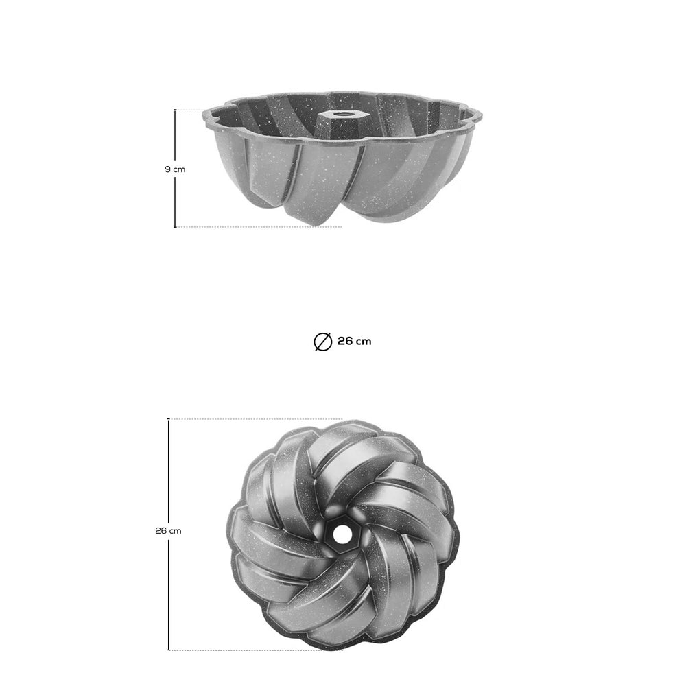 " Karaca Cake Pro Gussaluminium-Gugelhupfform, 26 cm, Anthrazit "