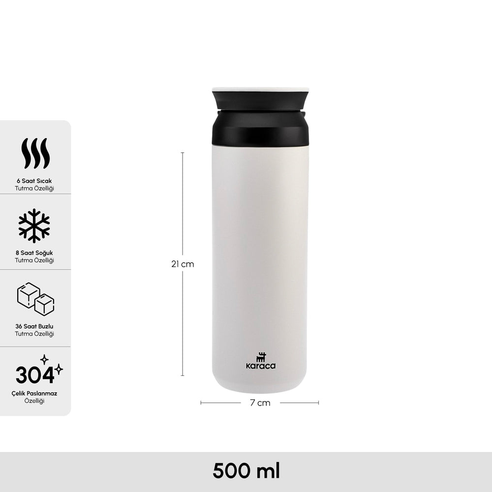" Karaca Rainbow Steel Auslaufsichere Thermoskanne 500 Ml Creme "