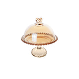 " Karaca Glory Amber Kuchenständer mit Fuß, 19 cm Material: Glas "