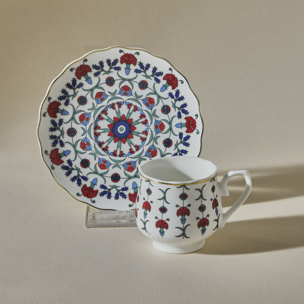 " Karaca Ebruli 90 ml 6-teiliges Kaffeetassenset, Mehrfarbig "