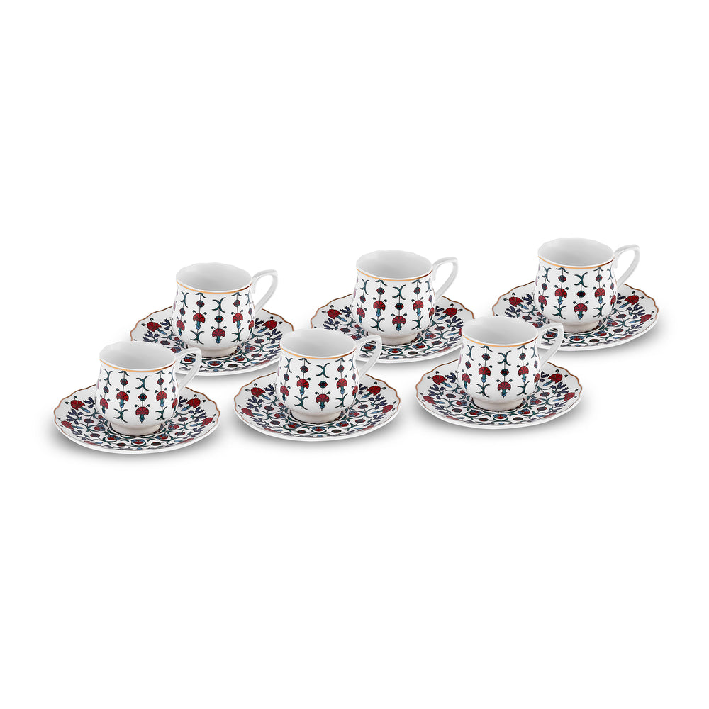 " Karaca Ebruli 90 ml 6-teiliges Kaffeetassenset, Mehrfarbig "