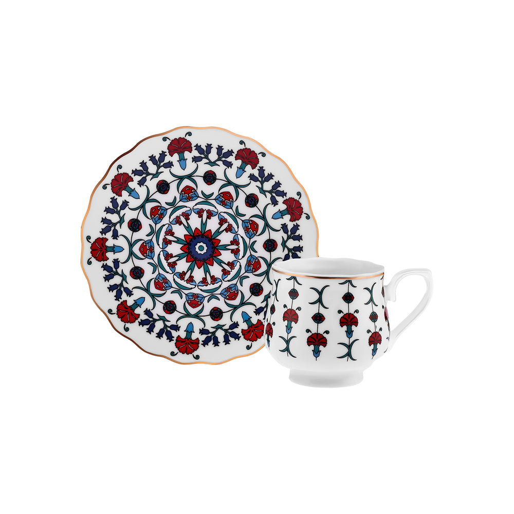 " Karaca Ebruli 90 ml 6-teiliges Kaffeetassenset, Mehrfarbig "