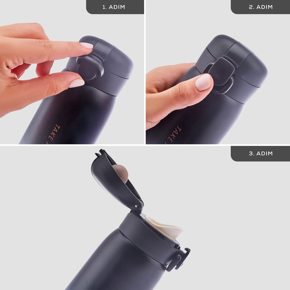 " Karaca Skyfall Stahl Auslaufsichere Thermoskanne 350 ml Schwarz "