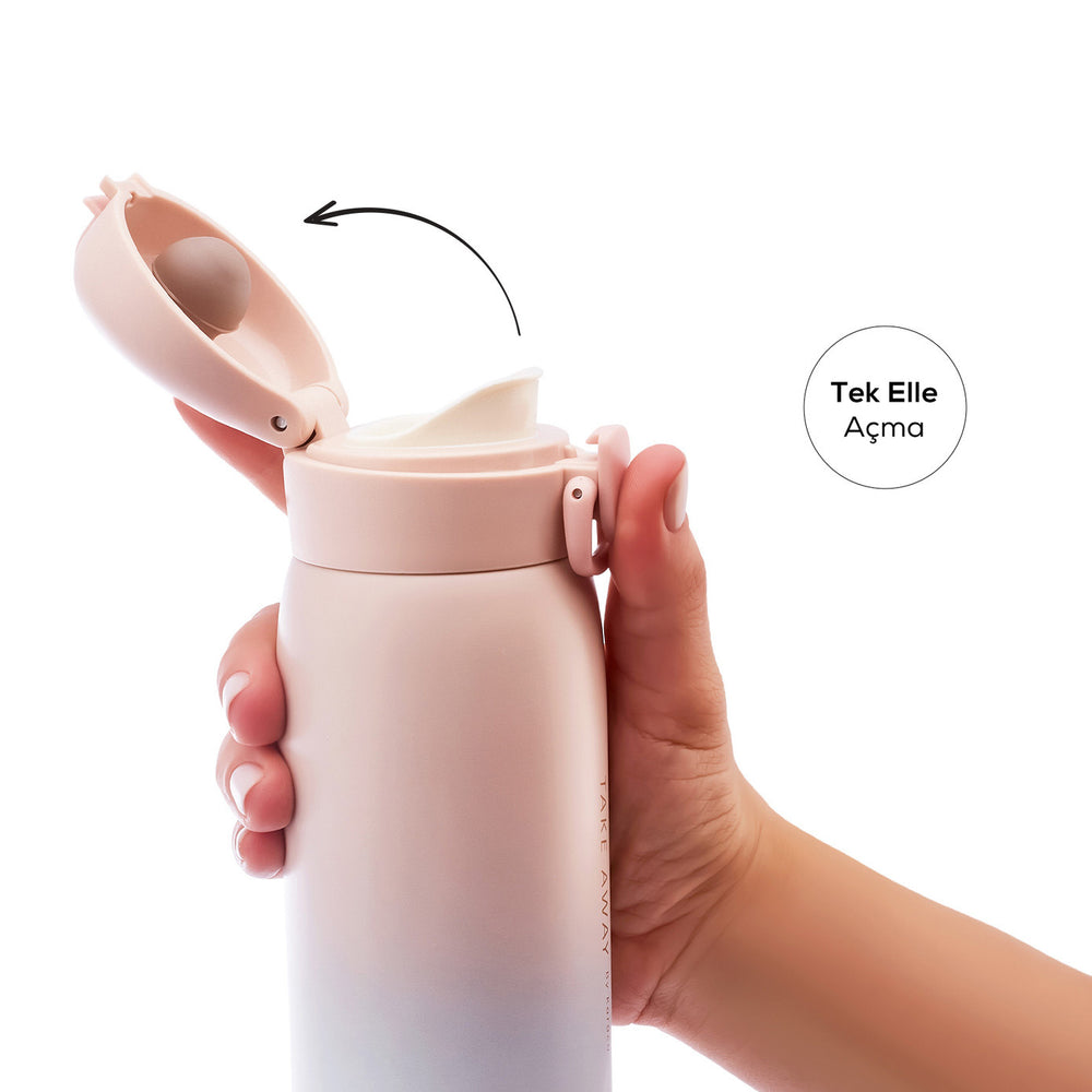 " Karaca Skyfall Stahl Auslaufsichere Thermoskanne 350 ml Rosa "