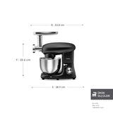 " Karaca Multichef Standmixer Shiny Black Küchenchef 1900 W 5,5 l (mit Hackfleisch-/Sucuk-Wurst-/Fleischklößchenaufsatz) "