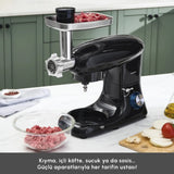 " Karaca Multichef Standmixer Shiny Black Küchenchef 1900 W 5,5 l (mit Hackfleisch-/Sucuk-Wurst-/Fleischklößchenaufsatz) "