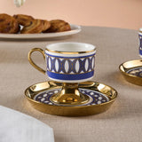 " Karaca Hilal 4-teiliges Porzellan Türkisch-Kaffeetassen-Set, 85 ml, Mehrfarbig "