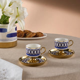 " Karaca Hilal 4-teiliges Porzellan Türkisch-Kaffeetassen-Set, 85 ml, Mehrfarbig "