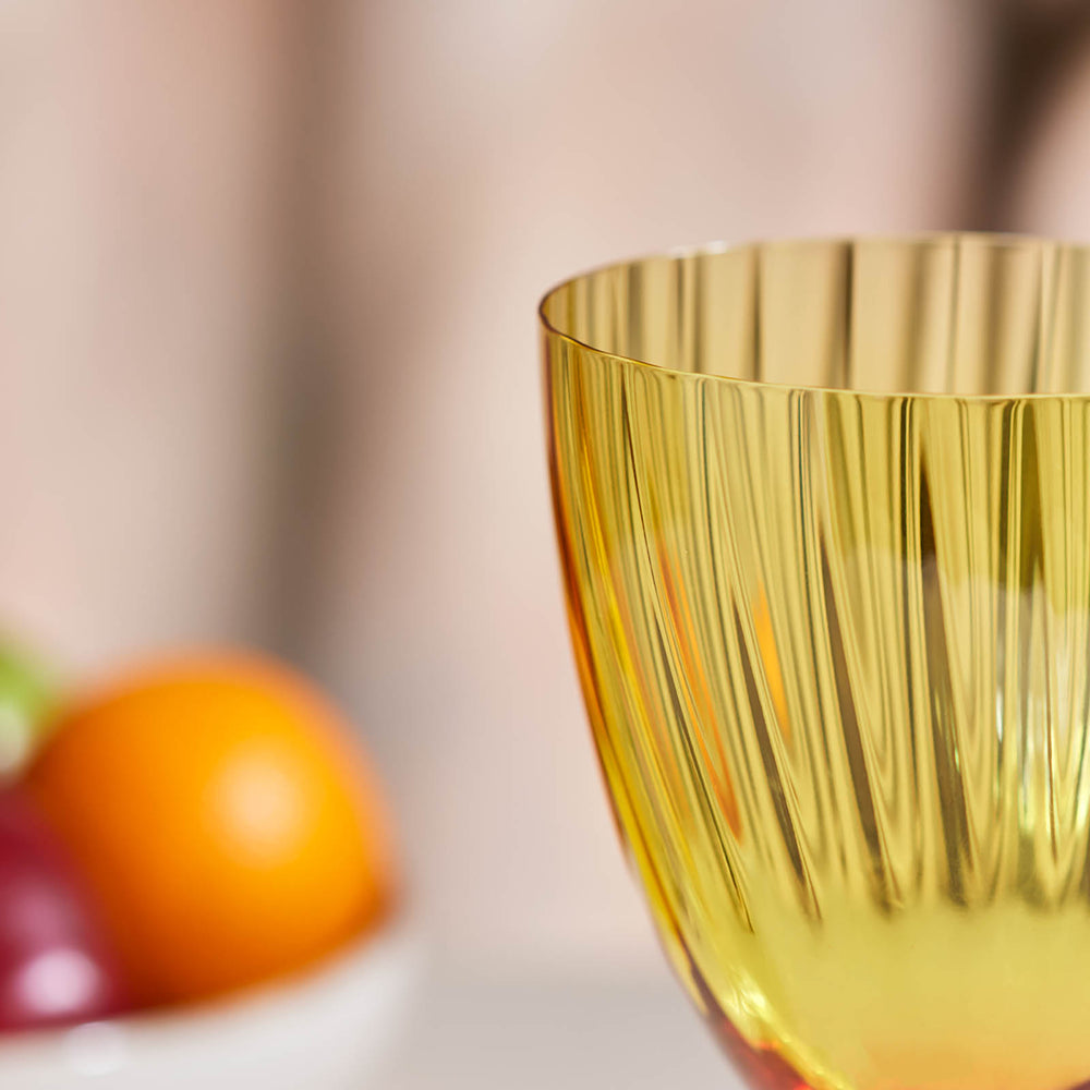 " Karaca Dolce gelbes Weinglas 400 ml "