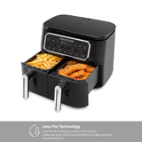 " Karaca Air Cook Duo Hausmannskost XXXL 8 Liter Heißluftfritteuse, Black Chrome, 8 Personen, 2500W "