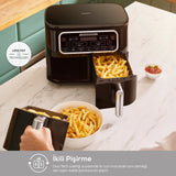 " Karaca Air Cook Duo Hausmannskost XXXL 8 Liter Airfryer, Starlight, 8 Personen, 2500W "
