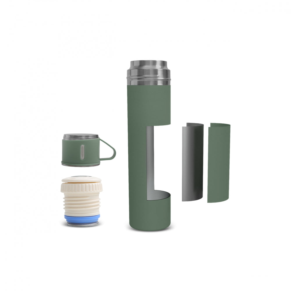 " Karaca Thermosteel Earth Auslaufsicherer Edelstahl-Thermos 680 ml Khaki "