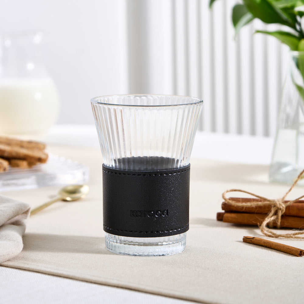 " Karaca Leder Cool Touch Latte Glas 210 Ml Schwarz "