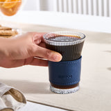 " Karaca Leder Cool Touch Latte Glas 210 Ml Marineblau "