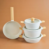" Karaca Swiss Crystal Almond Cream Induktionsfähiges 7-teiliges Töpfe-Set "