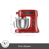 " Karaca Pro Artisan Digital Display Gusseisen Küchenkoch 1600W Rot "