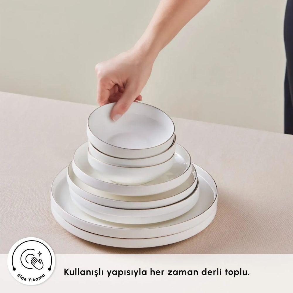 " Karaca Streamline New Saturn Gold 24-teiliges Tafelservice, 6 Personen "
