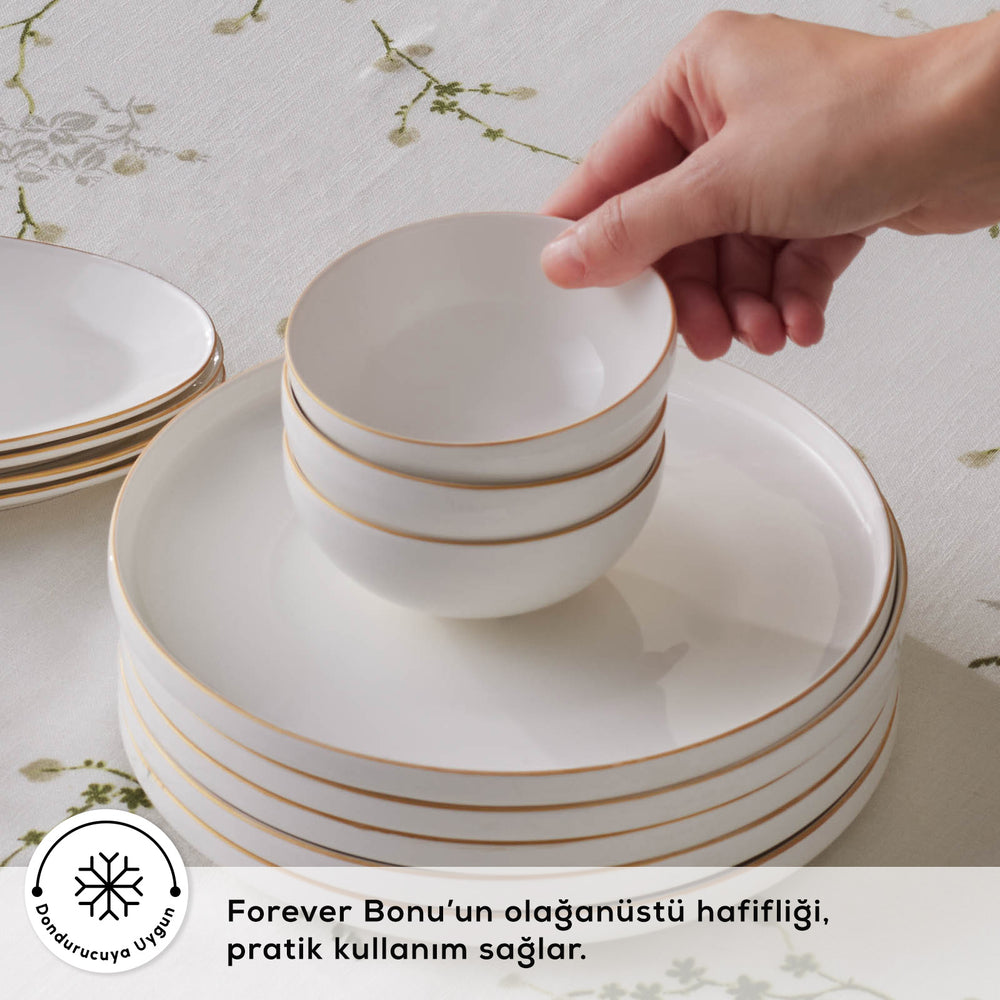" Karaca Forever Bone Fika 22-Teiliges Frühstücksset Für 6 Personen Gold "