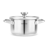 Karaca Elite Edelstahl-Induktions-Kochtopf mit Deckel 16 cm Silber