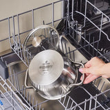 Karaca Elite Edelstahl-Induktions-Kochtopf mit Deckel 16 cm Silber