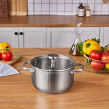 Karaca Elite Edelstahl-Induktions-Kochtopf mit Deckel 20 cm Silber