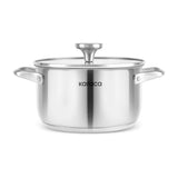 Karaca Elite Edelstahl-Induktions-Kochtopf mit Deckel 22 cm Silber