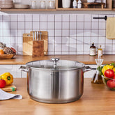 Karaca Elite Edelstahl-Induktions-Kochtopf mit Deckel 34 cm Silber