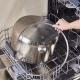 Karaca Elite Edelstahl-Induktions-Kochtopf mit Deckel 34 cm Silber